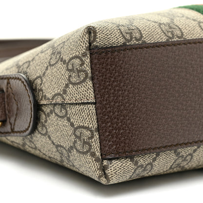 Gucci GG Supreme Monogram Textured Dollar Calfskin Web Small Ophidia Dome Shoulder Bag Beige Ebony New Acero 9 of 10
