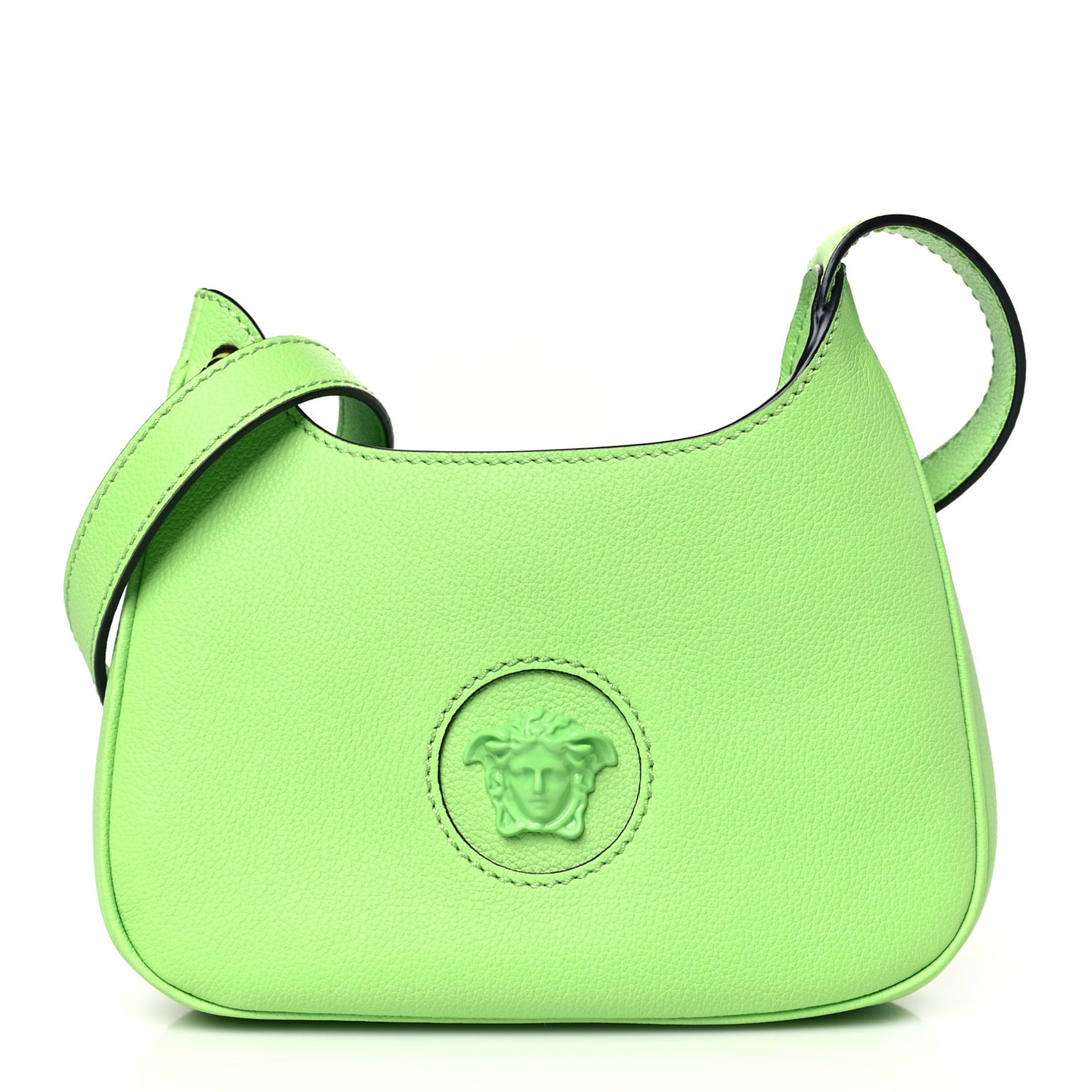 Calfskin La Medusa Small Hobo Crossbody Green
