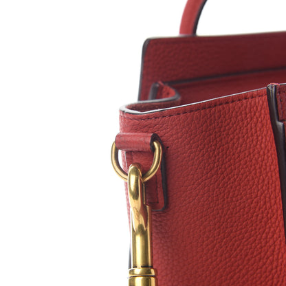 Celine Drummed Calfskin Nano Luggage Red 11 of 11