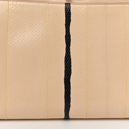 Fendi Water Snakeskin Nappa Medium Peekaboo Iconic Satchel Beige Black 20 of 21