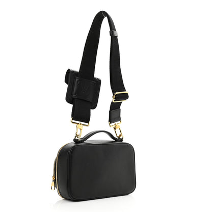 Louis Vuitton Calfskin Monogram Embossed Utility Crossbody Black 3 of 9