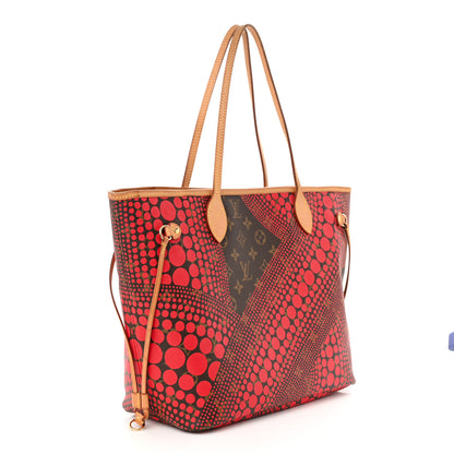 Louis Vuitton Monogram Kusama Waves Neverfull MM Red 2 of 9