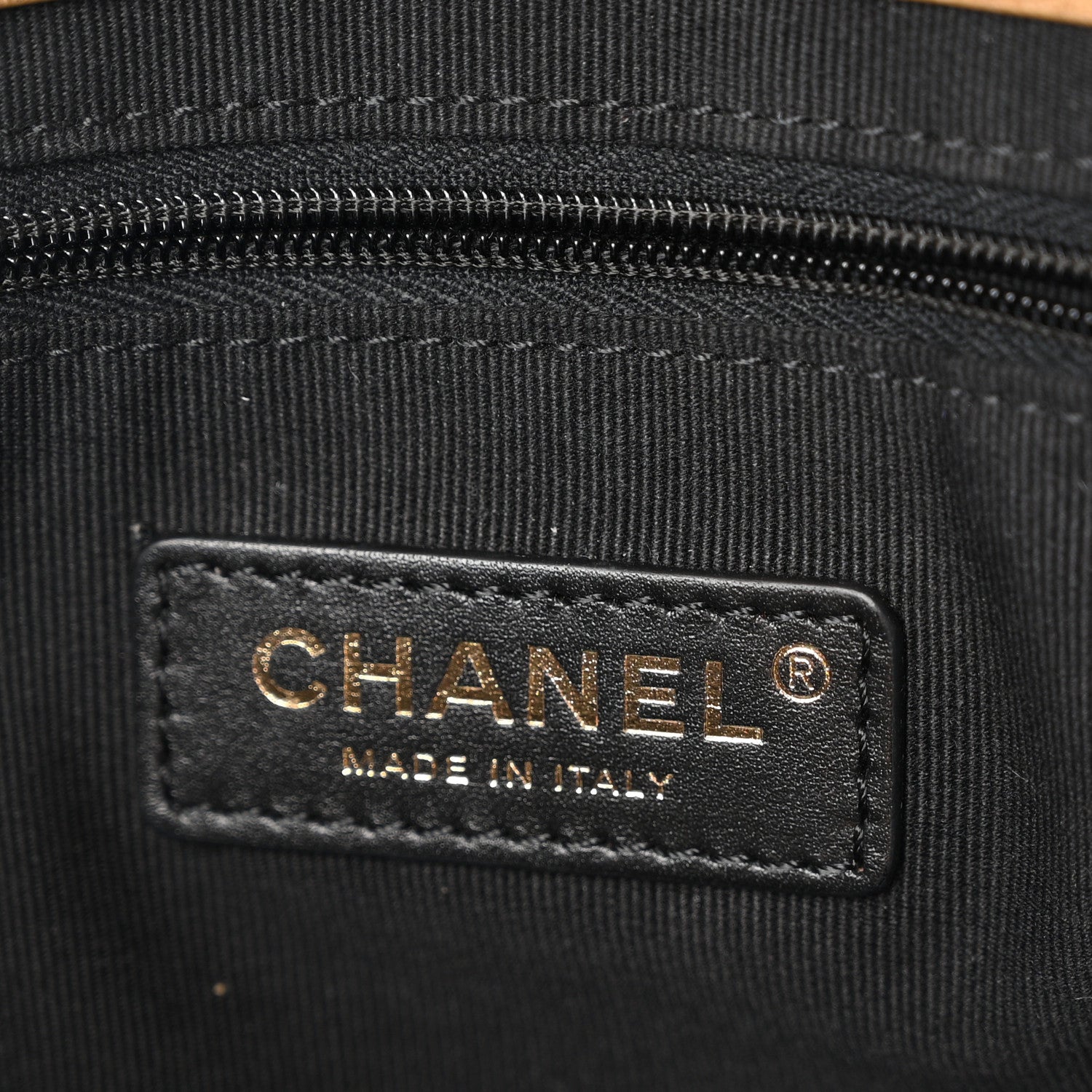 Chanel Suede Calfskin Shiny Lambskin Quilted Coco Base Flap Top Handle Bag Beige Black 6 of 12