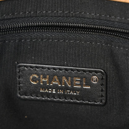 Chanel Suede Calfskin Shiny Lambskin Quilted Coco Base Flap Top Handle Bag Beige Black 6 of 12