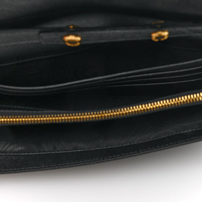 Prada Vitello Move Metal Oro Chain Wallet Black 5 of 9