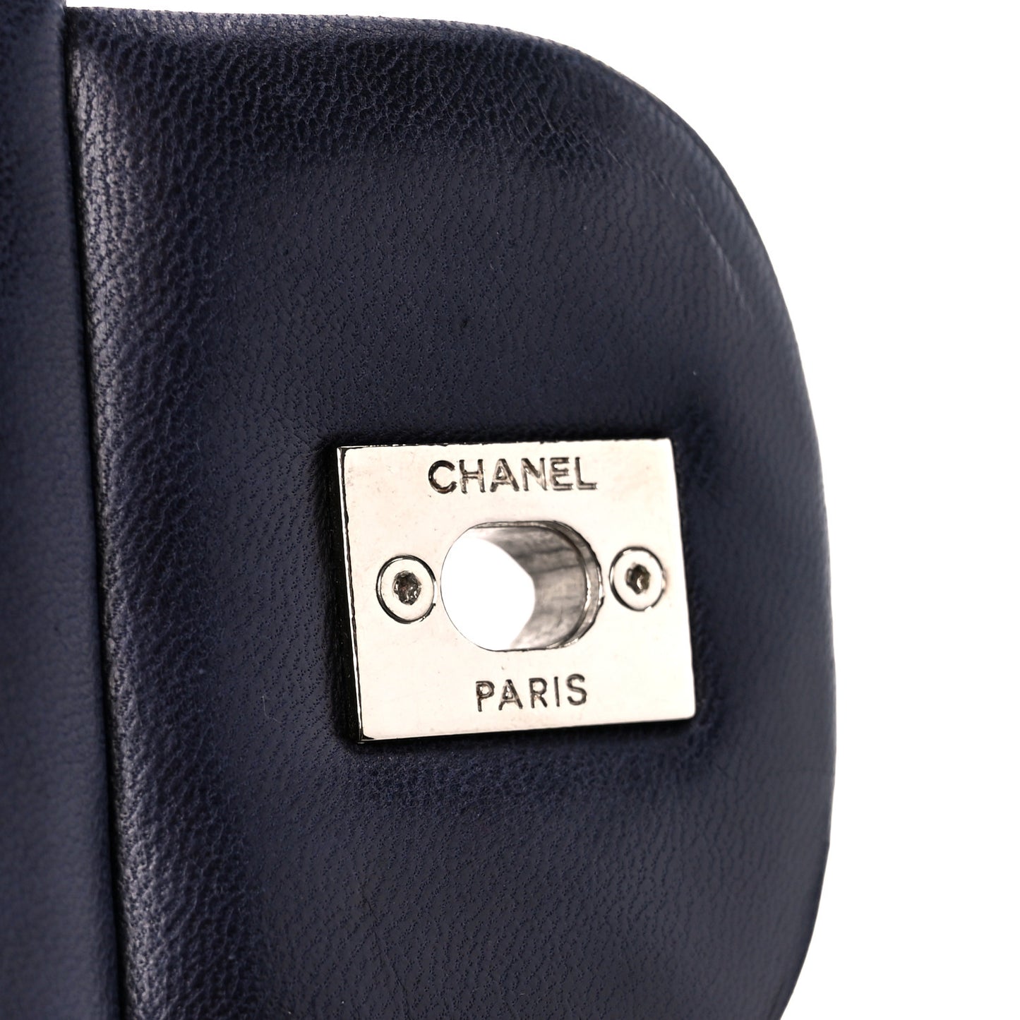 Lambskin Quilted Jumbo Single Flap Navy