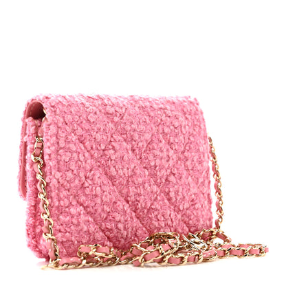 Chanel Tweed Quilted Flap Chain Waist Bag Pink 3 of 11