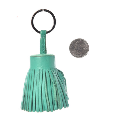Hermes Lambskin Carmen Tassel Key Holder Menthe 2 of 3