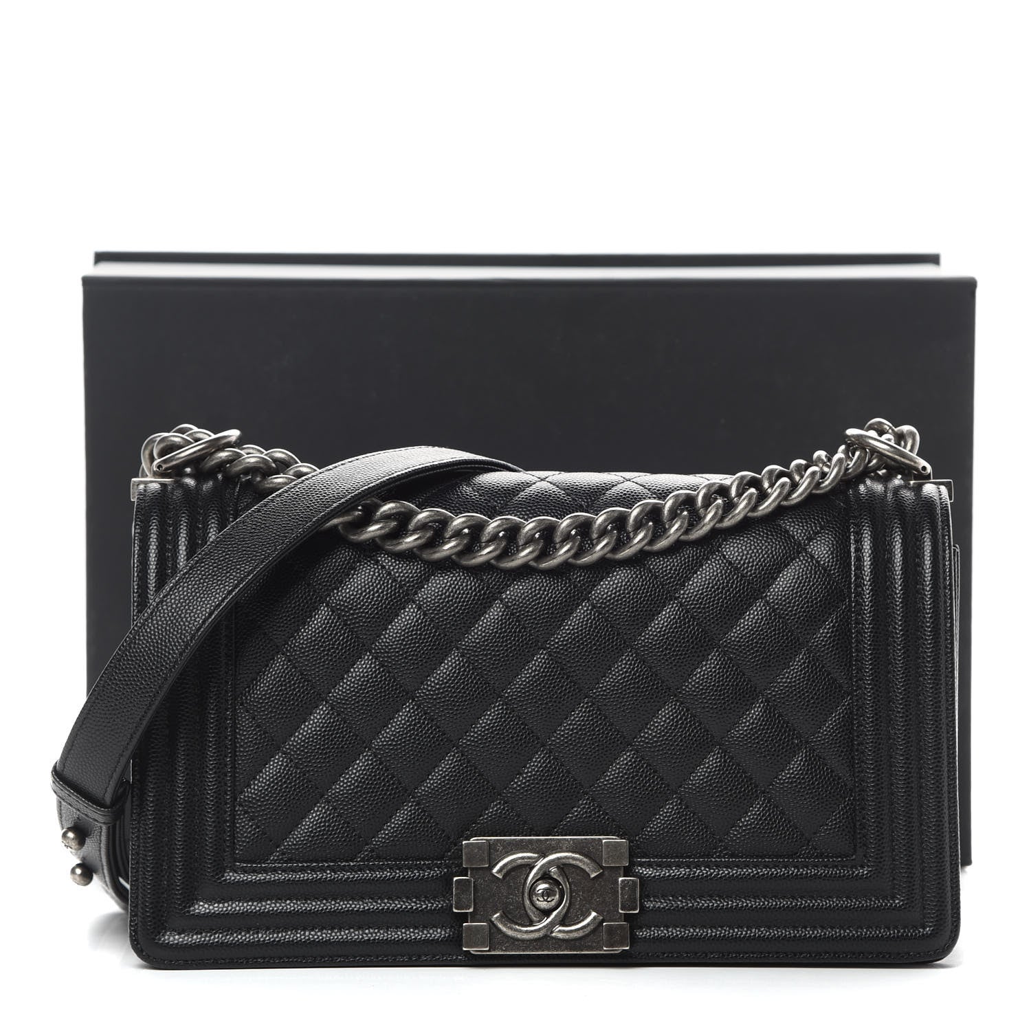 Chanel Caviar Quilted Medium Boy Flap Black 11 of 11