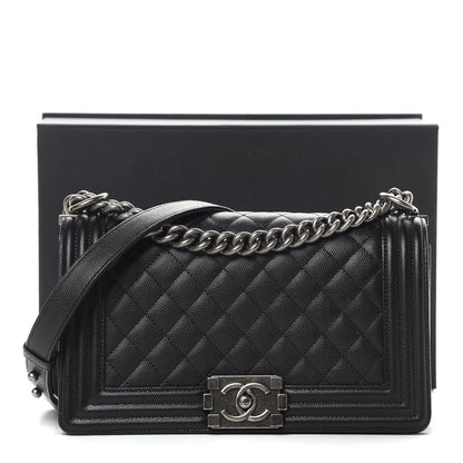 Chanel Caviar Quilted Medium Boy Flap Black 11 of 11
