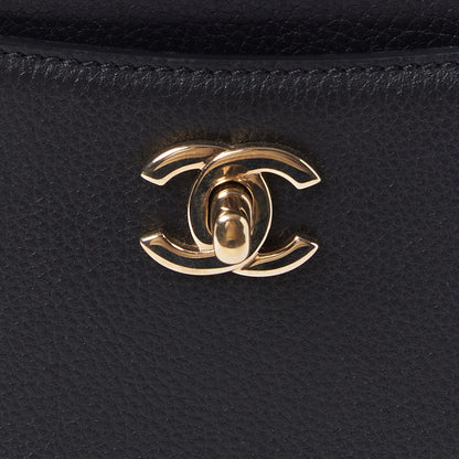 Chanel Grained Calfskin Small Bi-Color Neo Executive Shopper Tote Black Beige 8 of 10