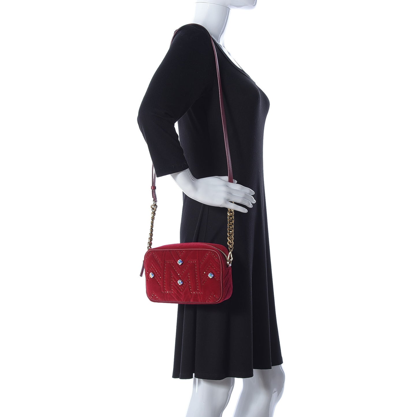Velvet Swarovski Crystal Belt Bag Viva Red