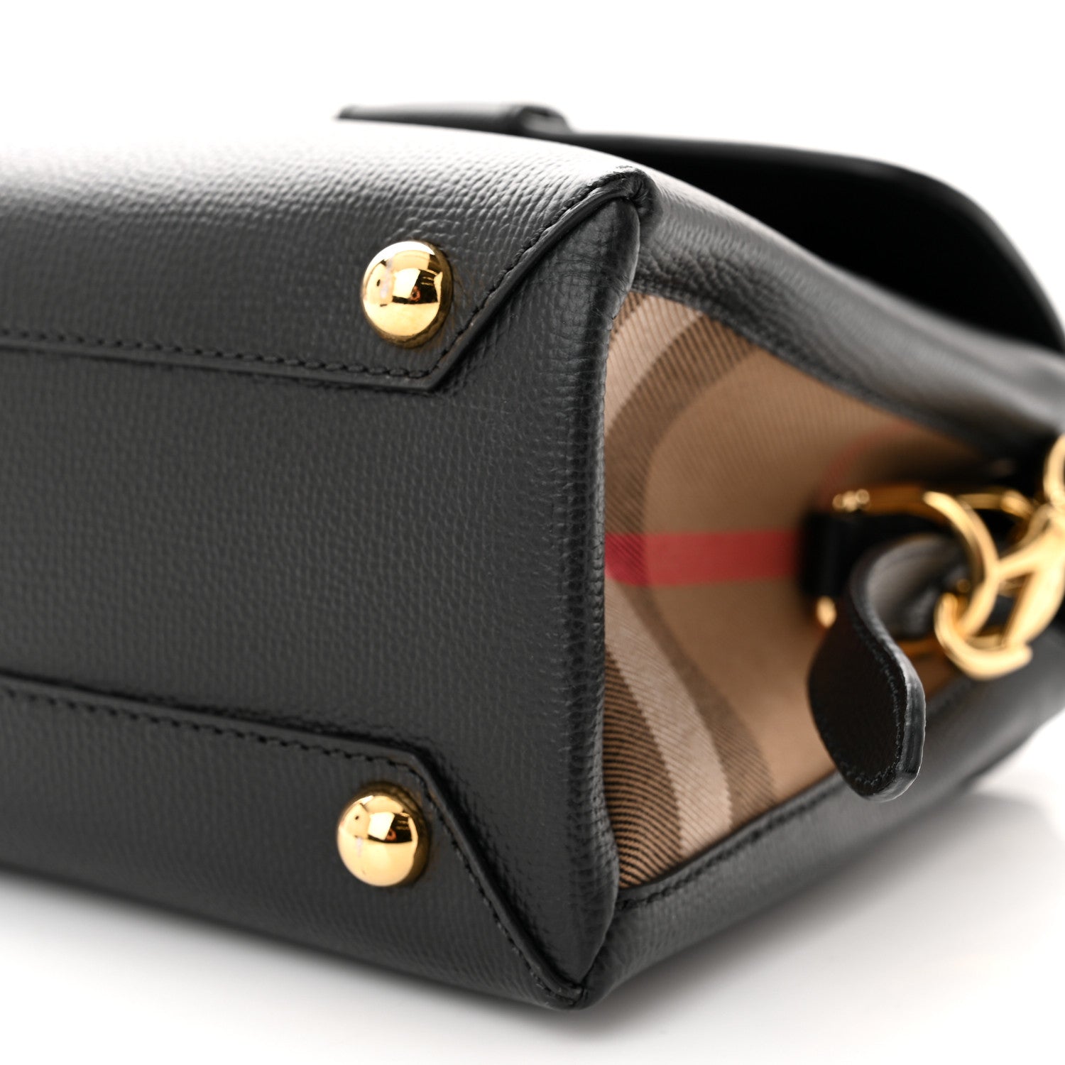 Burberry Derby Calfskin House Check Small Camberley Black 9 of 11
