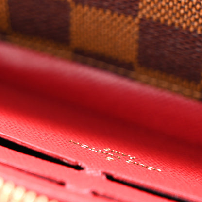 Louis Vuitton Damier Ebene Clemence Wallet Cherry 9 of 11