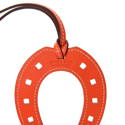 Hermes Swift Paddock Horseshoe Bag Charm Orange Poppy 3 of 4