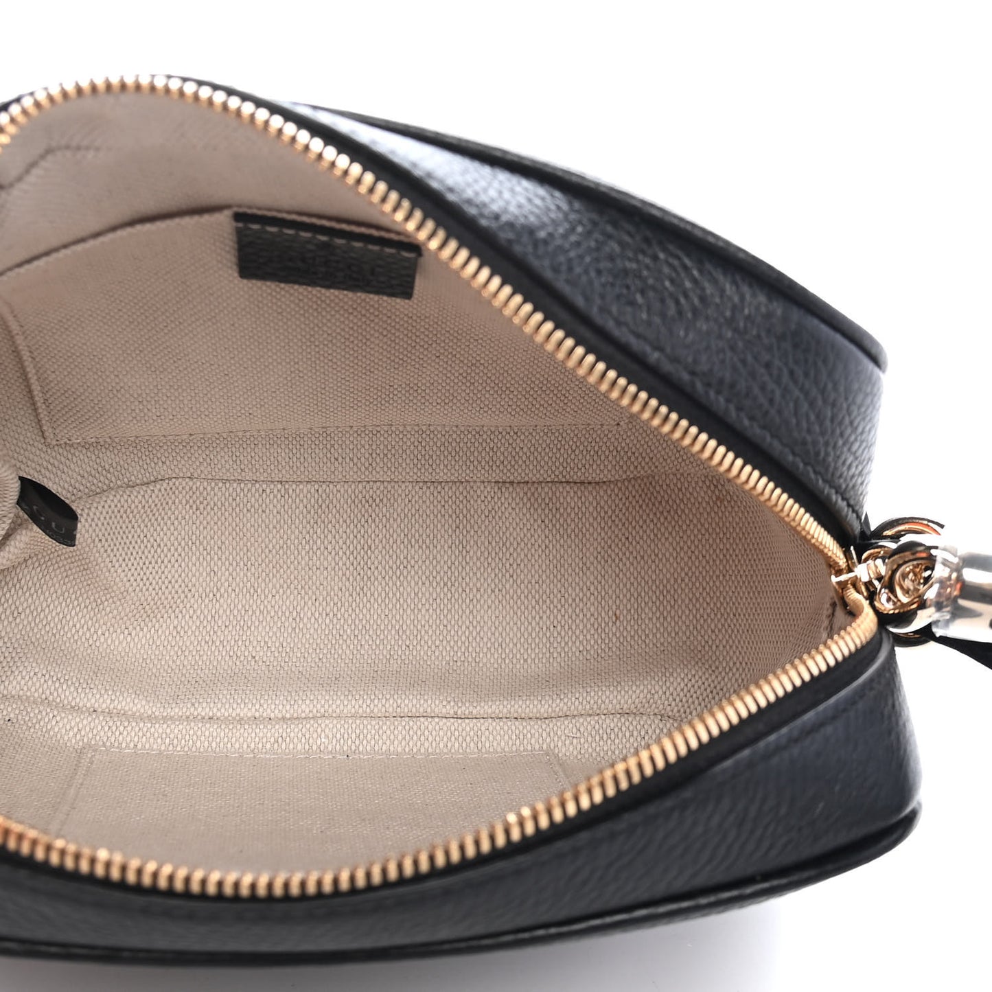 Pebbled Calfskin Small Soho Disco Bag Black