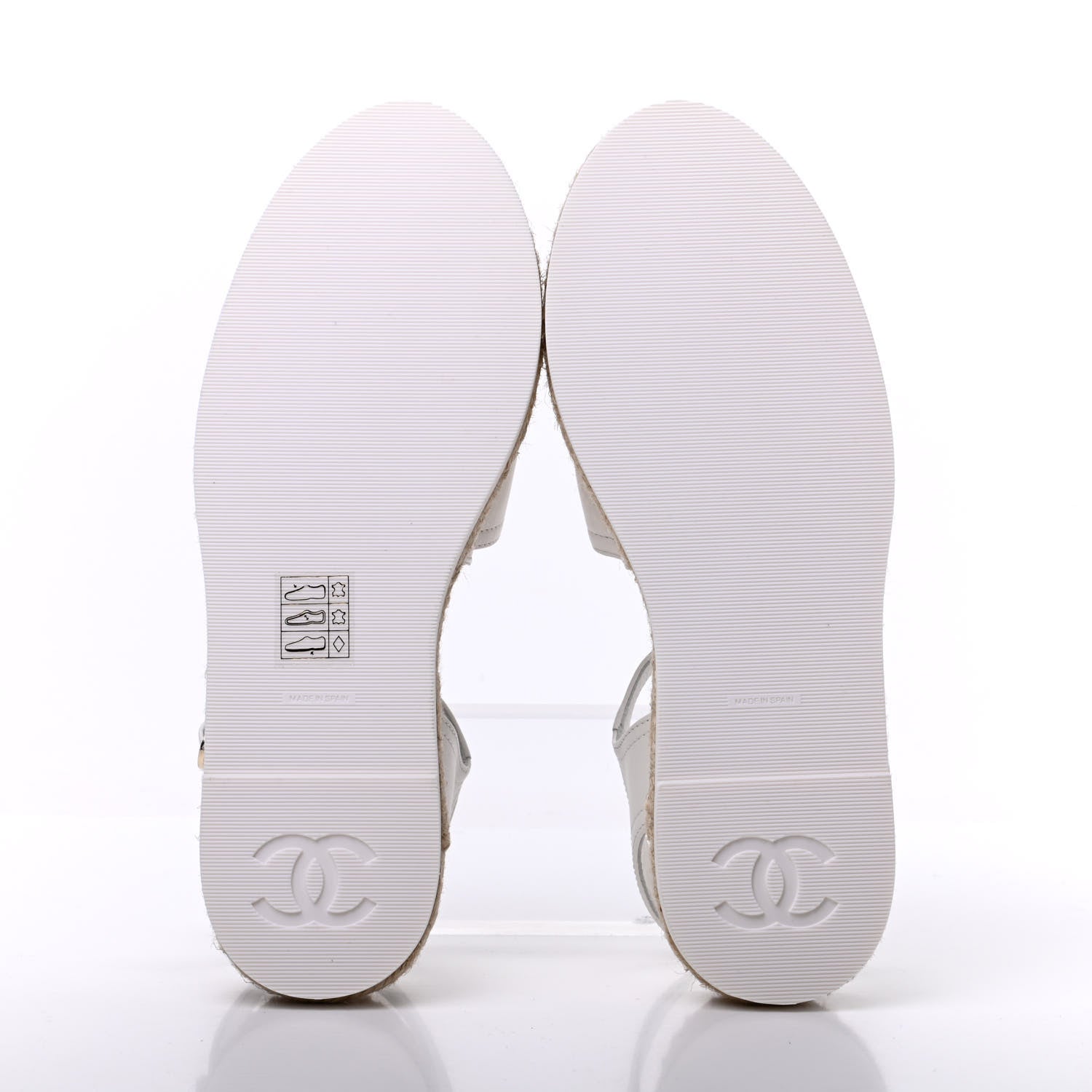 Chanel Lambskin Cap Toe CC Espadrille Sandals 35 Black White 6 of 10