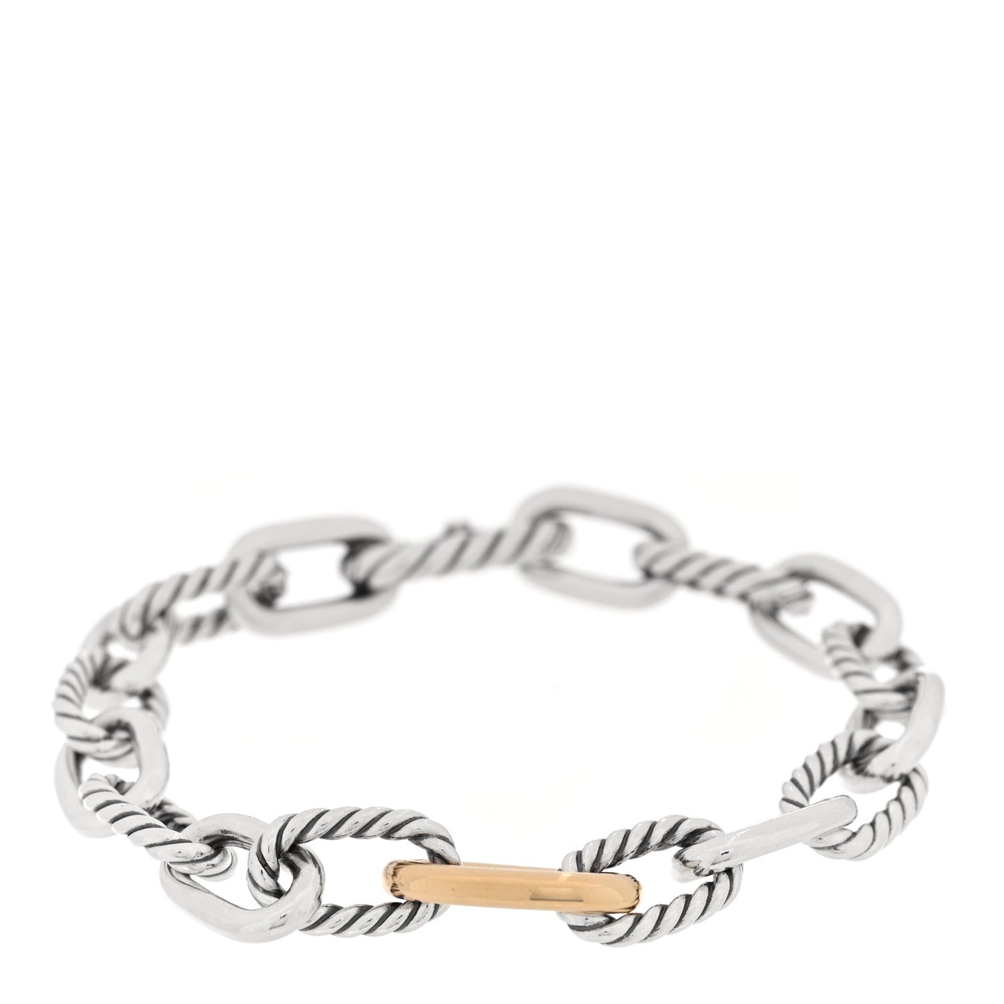 Sterling Silver 18K Yellow Gold 8.5mm Madison Chain Bracelet