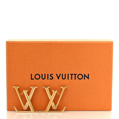 Louis Vuitton Metal Macro LV Earrings Gold 6 of 6