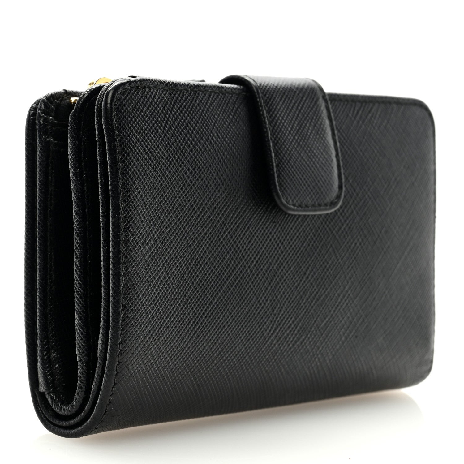 Prada Saffiano Compact Wallet Black 3 of 6
