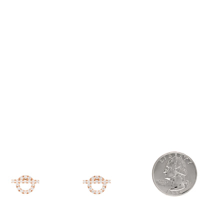 Hermes 18K Rose Gold Diamond Finesse Earrings 2 of 5