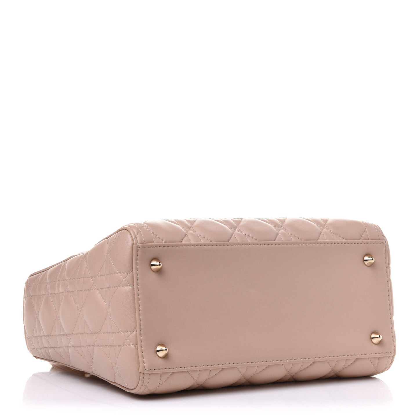 Lambskin Cannage Medium Lady Dior Rose Poudre