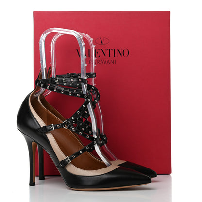 Valentino Garavani Nappa Love Latch 100mm Pumps 38.5 Black Poudre 8 of 8