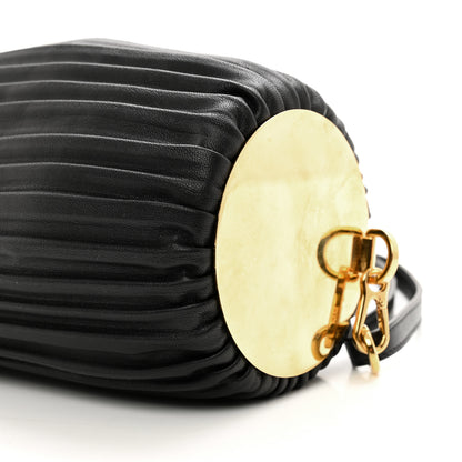 Loewe Lambskin Pleated Bracelet Pouch Shoulder Bag Black 9 of 9