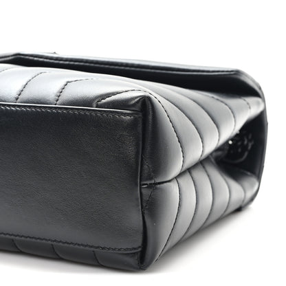 Saint Laurent Calfskin Y Quilted Monogram Monochrome Small Loulou Chain Satchel Black 10 of 12