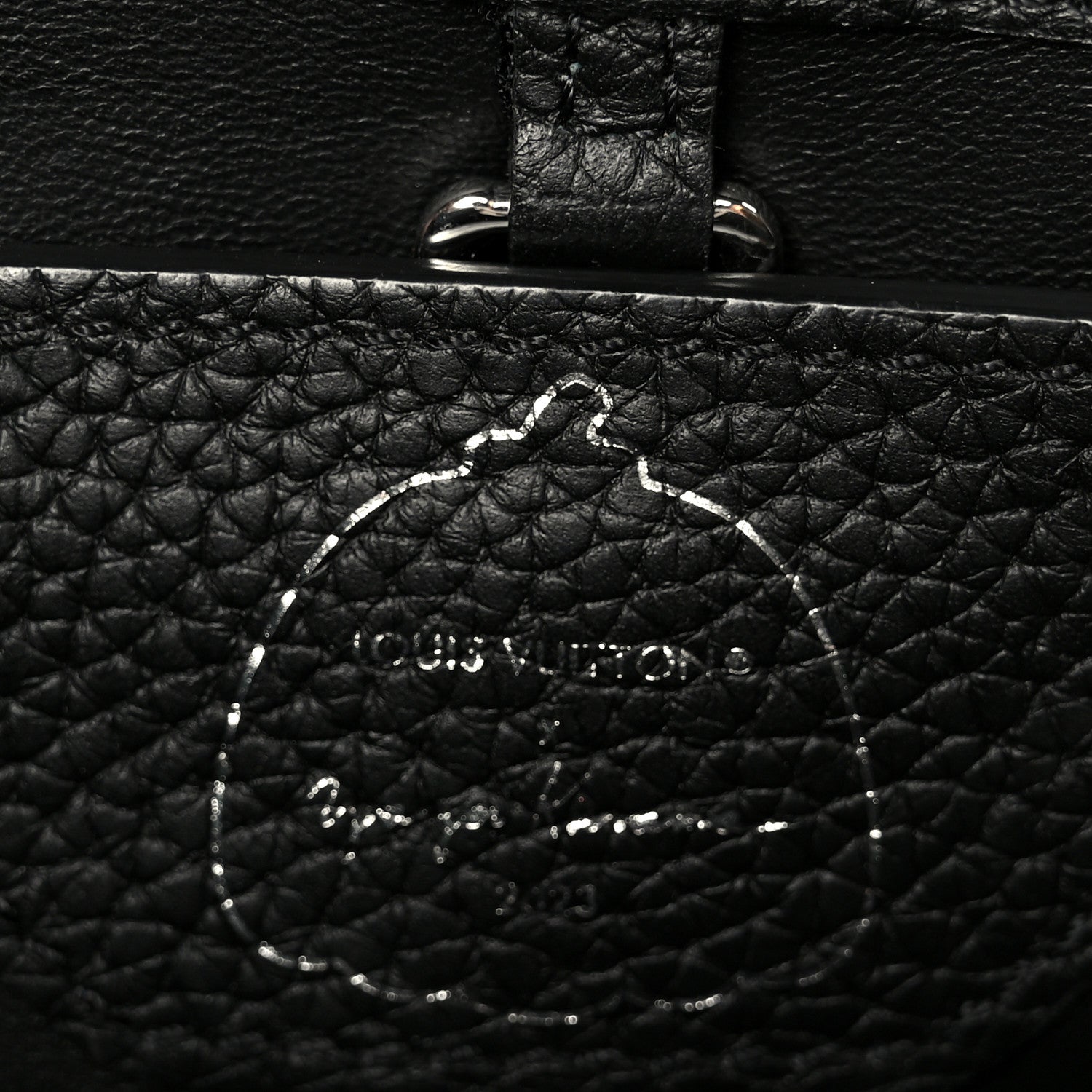 Louis Vuitton LV X YK Taurillon Inlaid Kusama Flowers Capucines BB Black 6 of 9