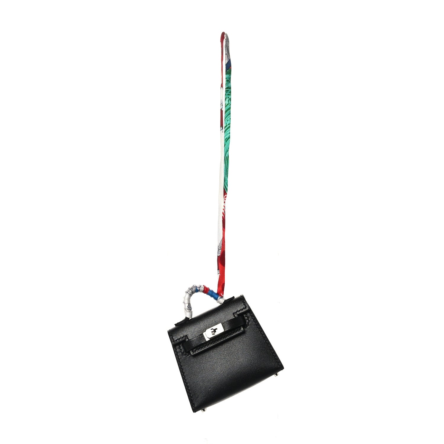 Hermes Tadelakt Mini Kelly Twilly Bag Charm Black 1 of 3