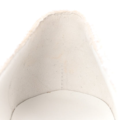 Chanel Tweed Grosgrain Cap Toe CC Pumps 37 White Black 9 of 12