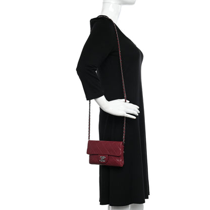Chanel Lambskin Quilted Mini Mineral Nights Flap Crossbody Bag Dark Red 2 of 11