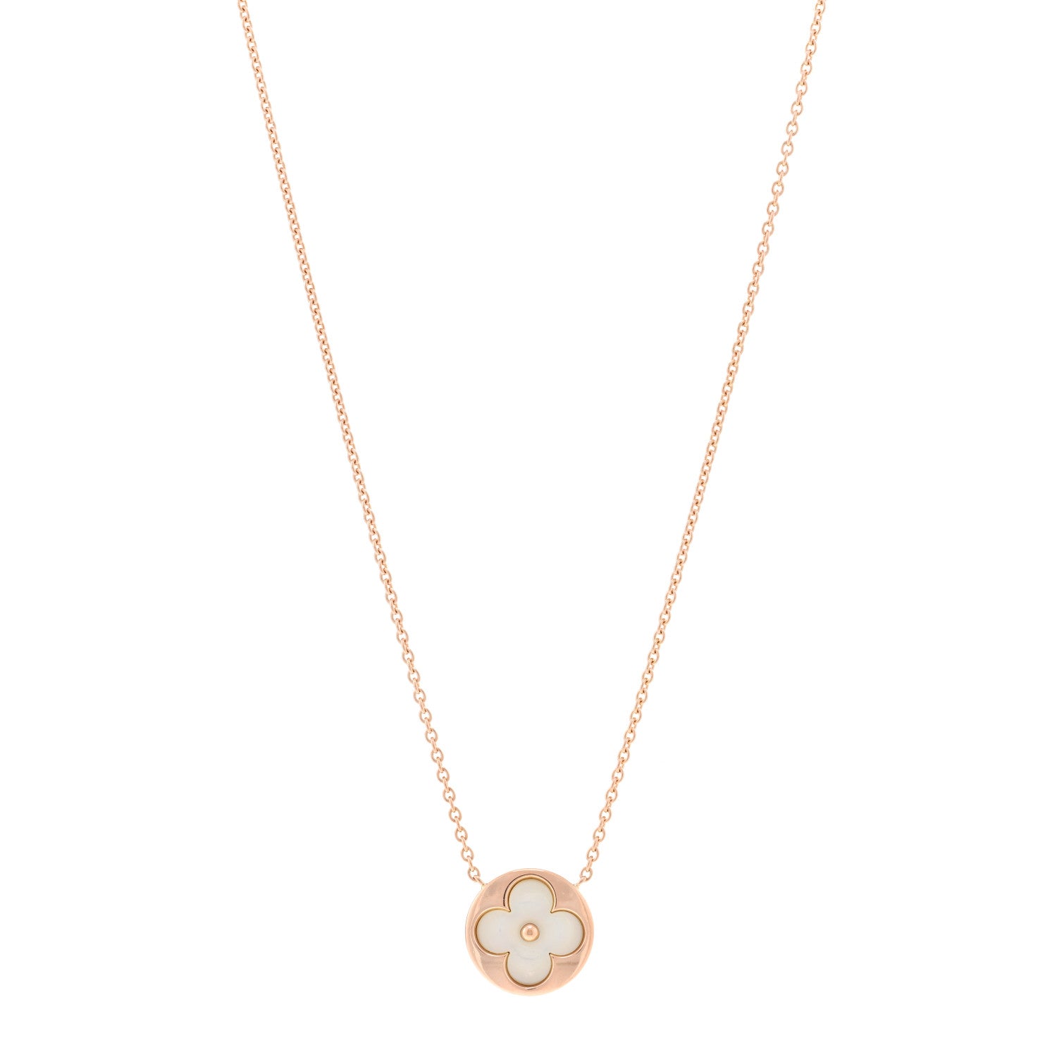 Louis Vuitton 18K Pink Gold Mother Of Pearl Blossom Sun Pendant Necklace 1 of 5