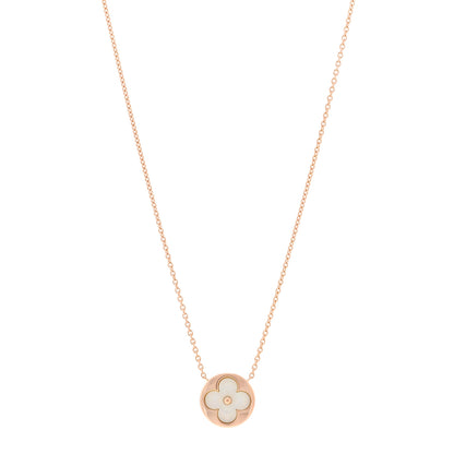 Louis Vuitton 18K Pink Gold Mother Of Pearl Blossom Sun Pendant Necklace 1 of 5