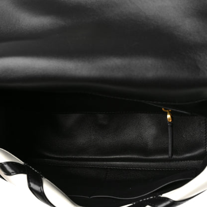 Valentino Garavani Nappa Large Roman Stud Shoulder Bag Ivory Black 5 of 9