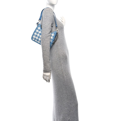 Prada Yarn Raffia Effect Crochet Embroidered Mini Re-Edition 1978 Shoulder Bag Celeste 2 of 10