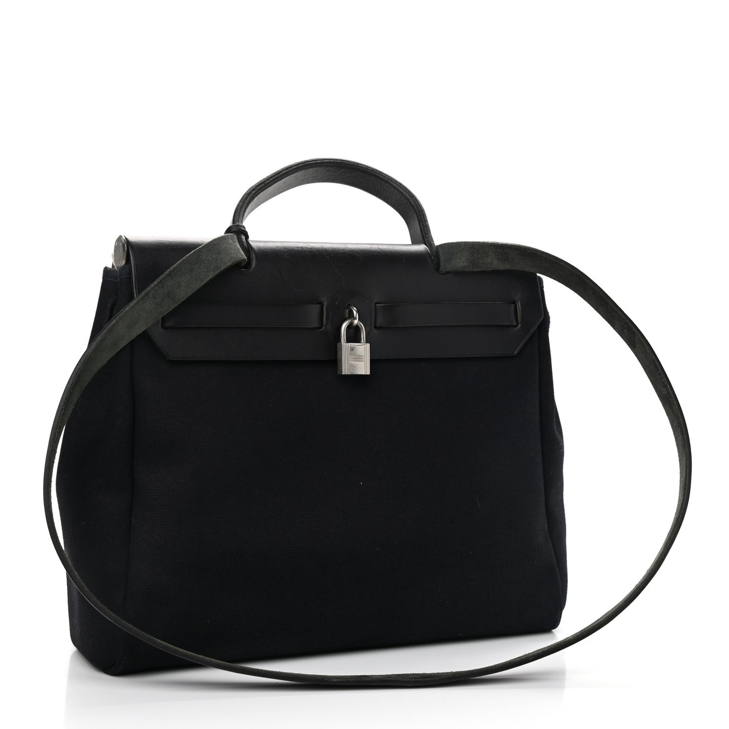 Toile Vache Calfskin Herbag 30 PM Black