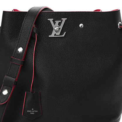 Louis Vuitton Calfskin Lockme Bucket Black 8 of 18