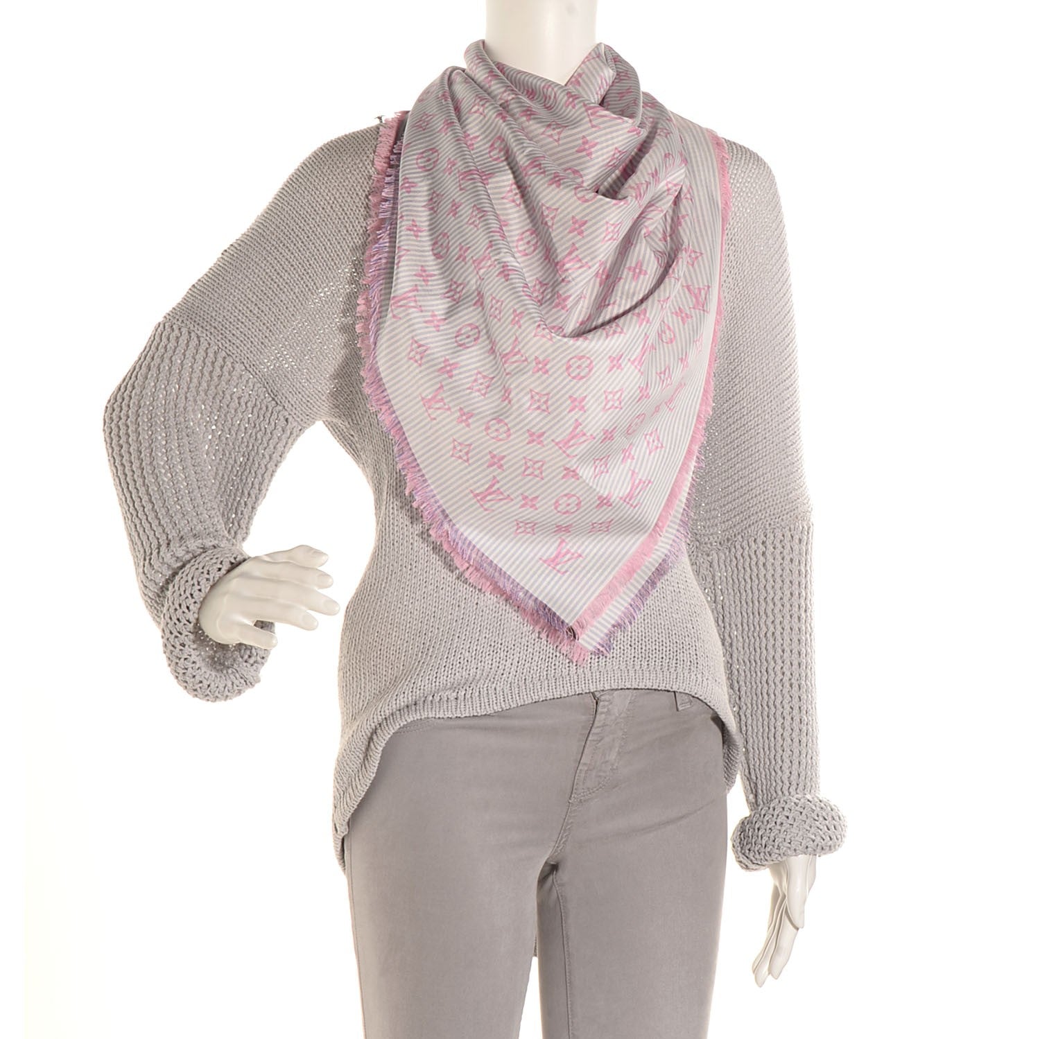 Louis Vuitton Silk Sur Mesure Square Scarf Pink 2 of 5