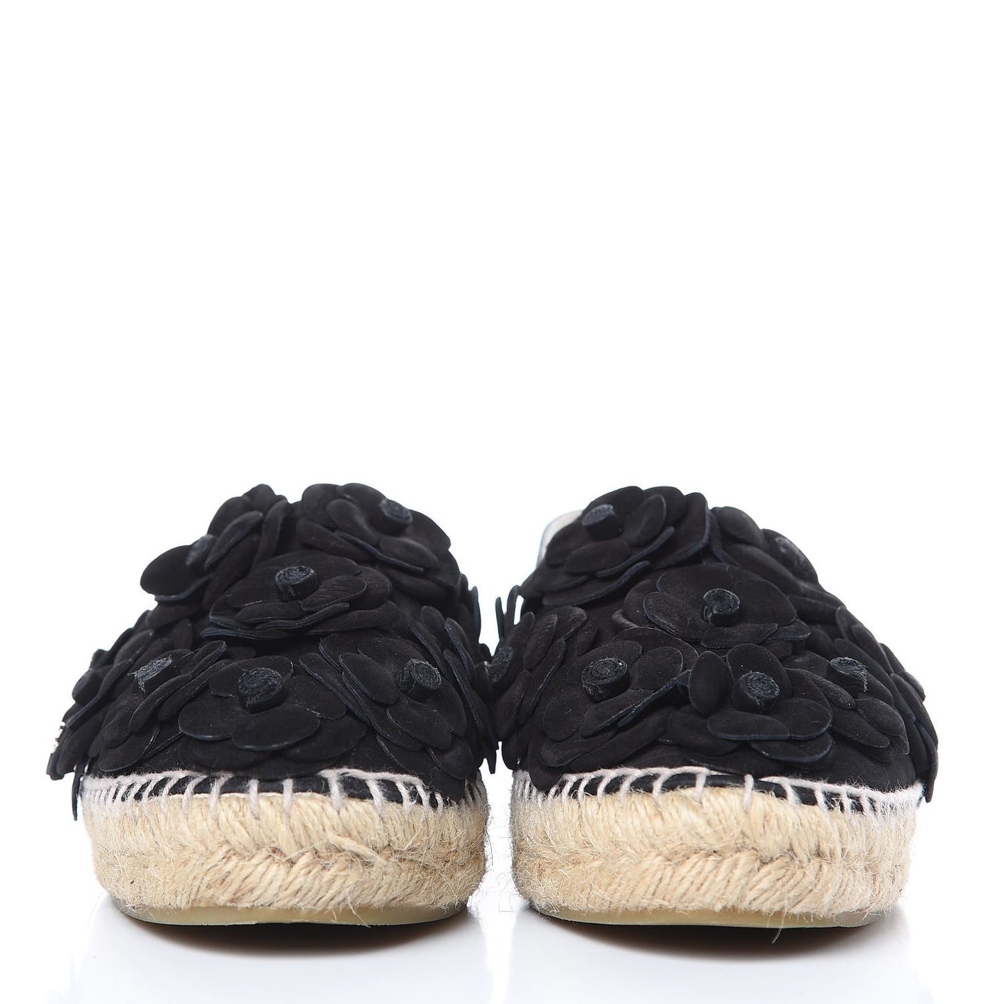 Suede Camellia CC Espadrilles 38 Black