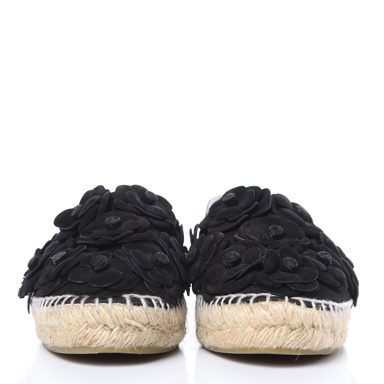 Chanel Suede Camellia CC Espadrilles 38 Black 2 of 14