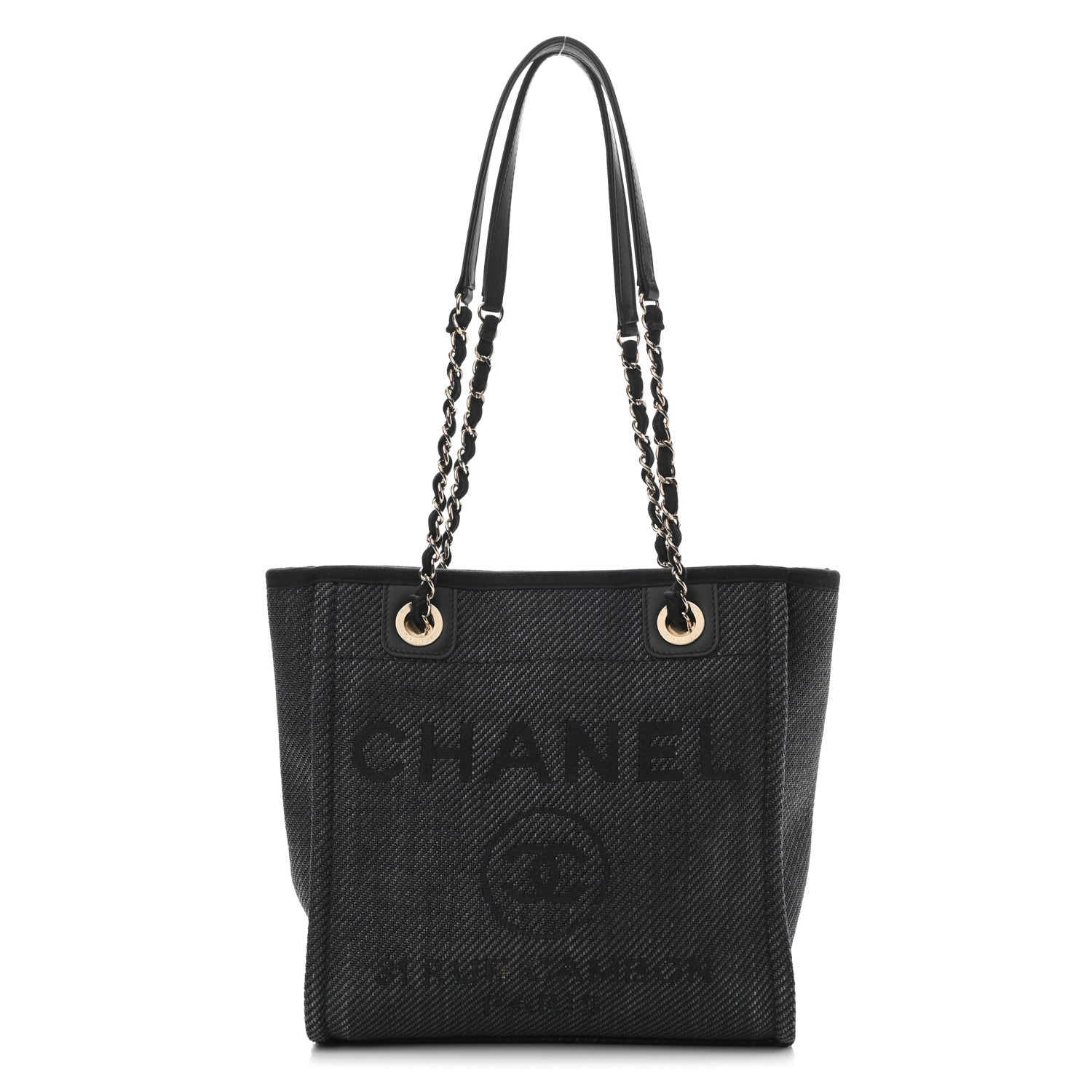Chanel Mixed Fibers Calfskin Mini Deauville Tote Black 1 of 11