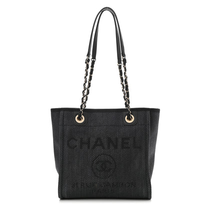 Chanel Mixed Fibers Calfskin Mini Deauville Tote Black 1 of 11