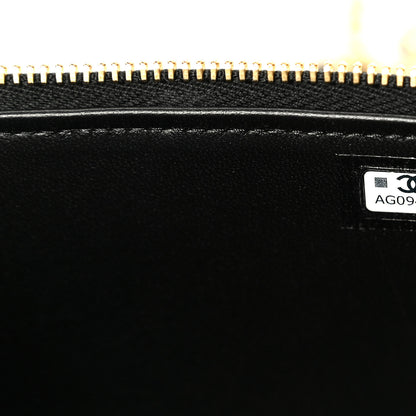 Chanel Shiny Lambskin Quilted Small Plexiglass Top Handle Vanity Case With Chain Black Tortoise 7 of 11