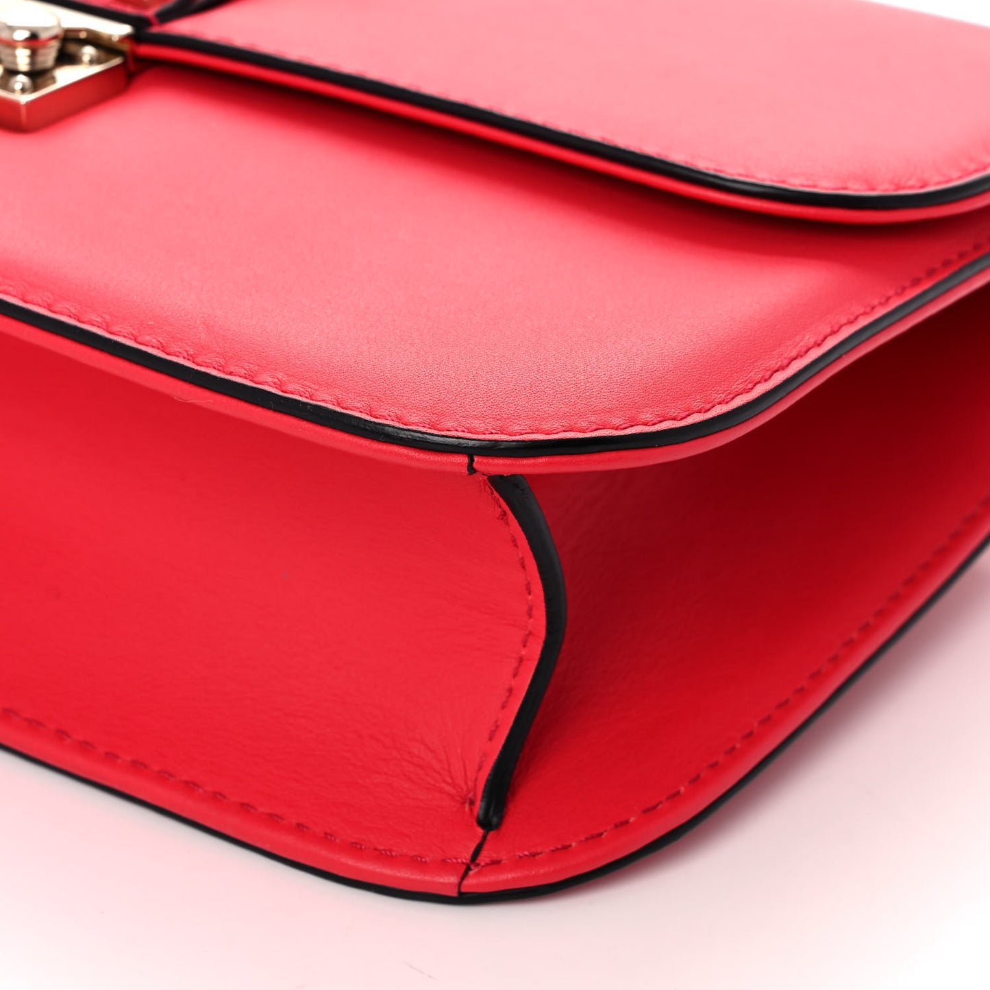 Vitello Medium Glam Lock Rockstud Flap Fragola