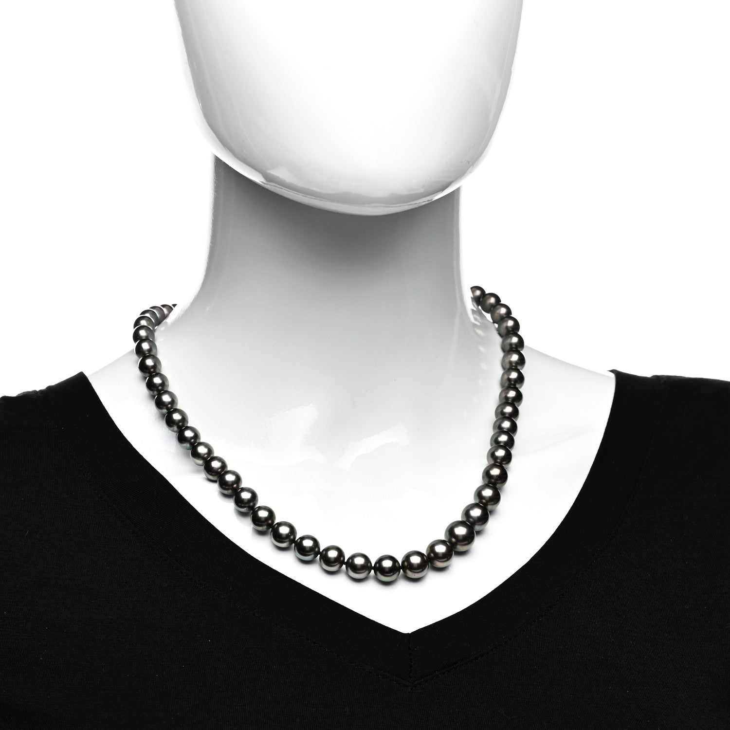 Mikimoto 18K White Gold Black South Sea Pearl 8.5-11mm Graduated Strand Necklace 20" 2 of 6