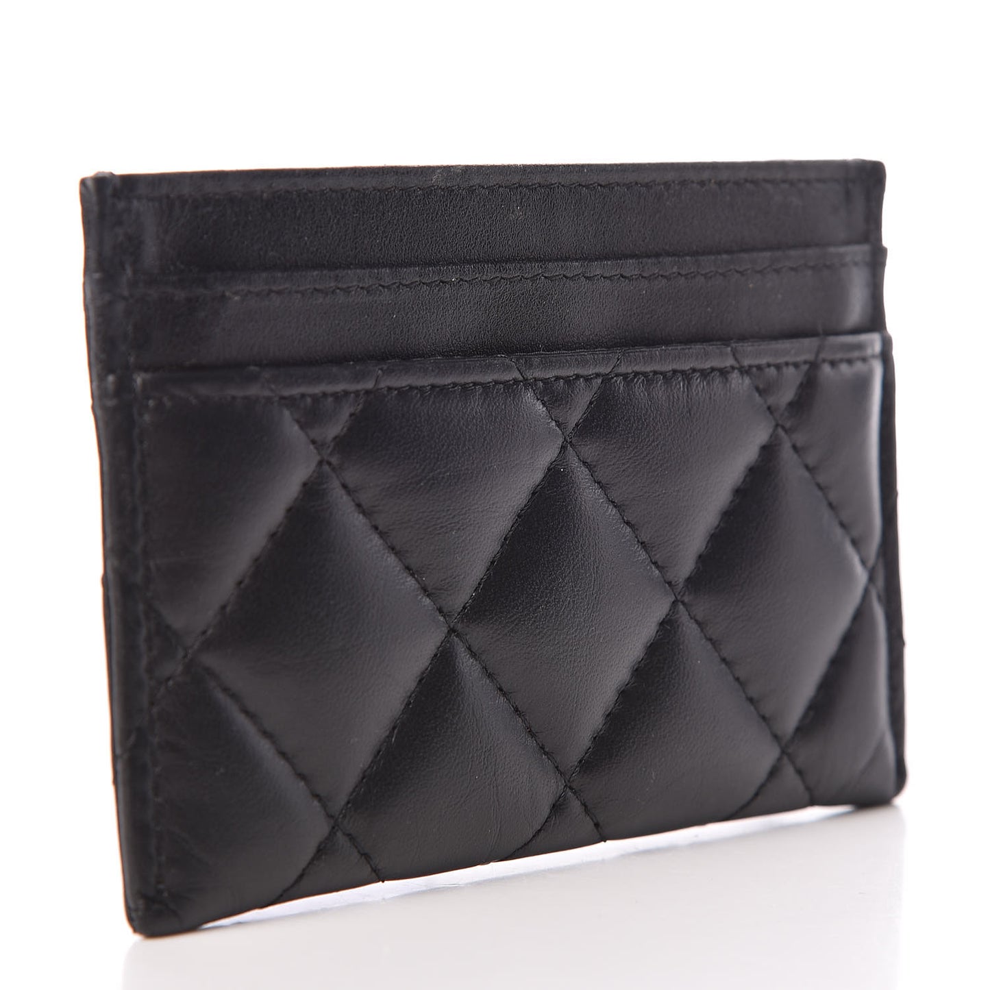 Aged Calfskin Quilted Lucky Charms Reissue Card Holder Black
