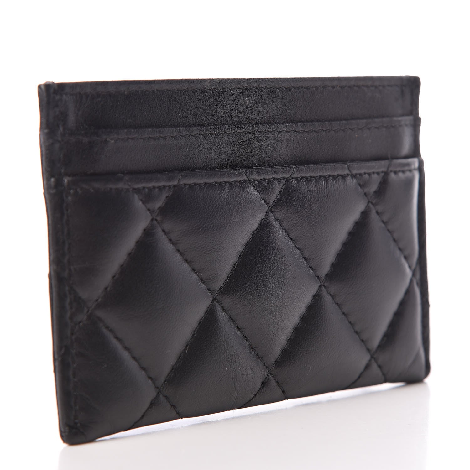 Chanel Aged Calfskin Quilted Lucky Charms Reissue Card Holder Black 3 of 8