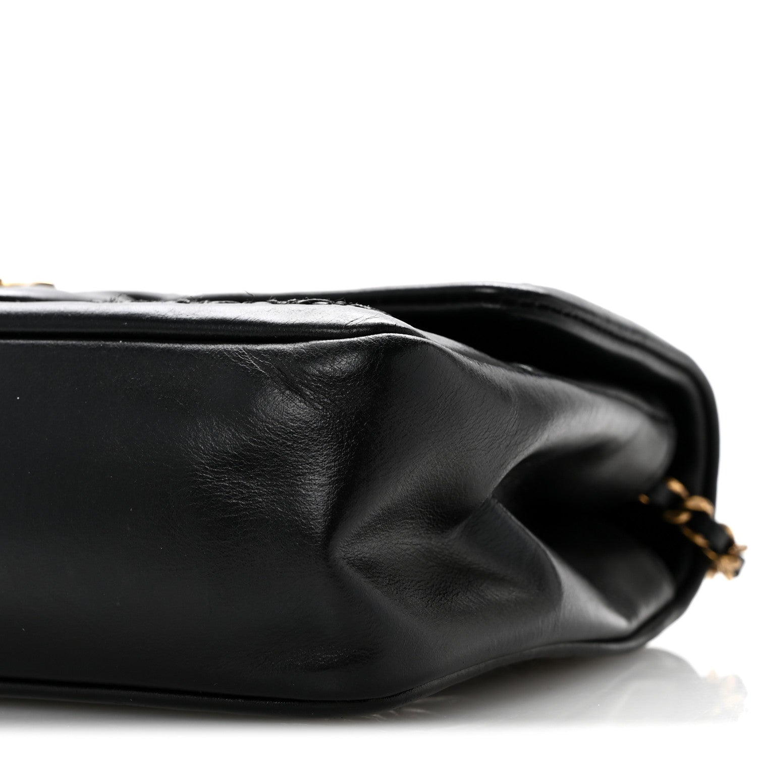 Chanel Crumpled Calfskin Whipstich Quilted Single Black 10 of 12